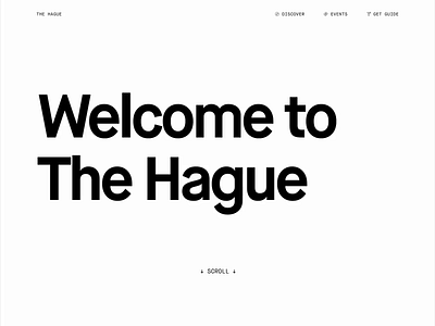Welcome to The Hague - School project animation architecture black building clean desktop home homepage landing page map minimal monochrome page scrolling sketch ui university ux website white