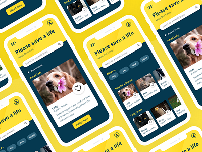 Adopt, don't shop - Mobile app 2020 adobexd mobile mobile app mobile app design product design ui ui ux design user interface design xddailychallenge