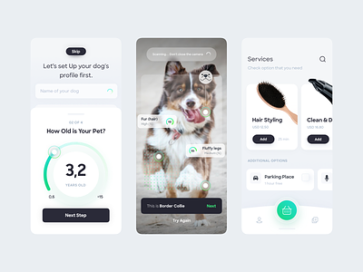 App for a pets grooming salon 🐩 ar app dogs mobile ui