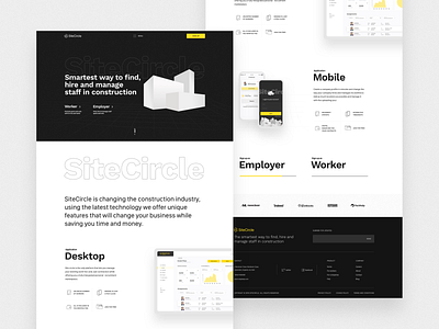 SiteCircle homepage branding construction design digital home homepage illustration lines main page mainpage software software design startup typography ui