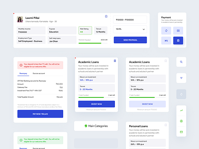 Components Library For Fintech Dashboard component design elements finance finance app finances financial app fintech fintech app loan loan app loan application