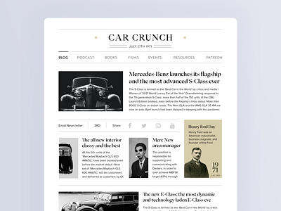 Car Crunch - Retro Blog article blog car creative design minimal minimal ui ui vintage vintage car