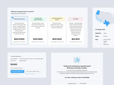 Aloft Appraisals multi-step form app cta map minimal pricing product design ui uiux website