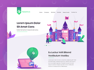 Home Page concept design icons illustrated illustration illustrator maintenance service ui violet website