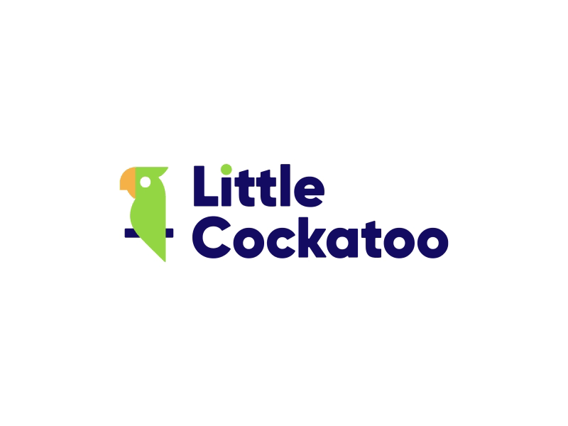 Little Cockatoo bird blue brand creative cuckatoo cuckoo design green logo motion parrot