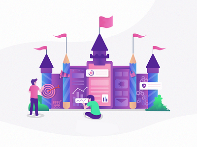 Castle Illustration creative design element gradient illustraion ilustrator process web