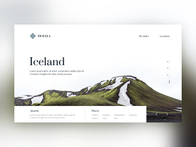 Travela - Conceptual Landing Page concept design home iceland landing page ui web weblanding website website design