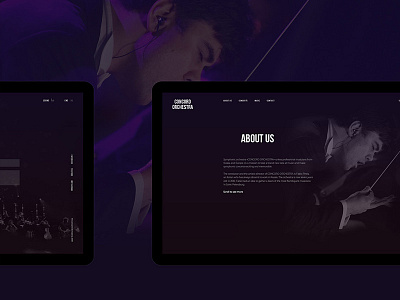 Concord Orchestra clean concert creative dark design music ui ux website