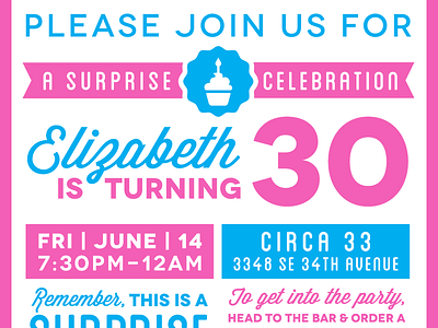 Beth's Dirty 30 birthday invitation