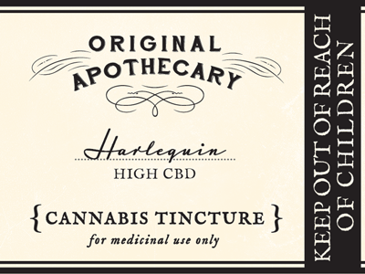 Original Apothecary antiqued apothecary bottle cannabis label medicinal packaging