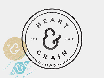 Heart and Grain Logo ampersand branding logo stamp