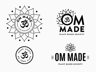 Om Made branding logo lotus om plant based pop up restaurant vegan