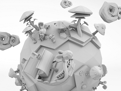 Planet 3d c4d design lowpoly 动漫