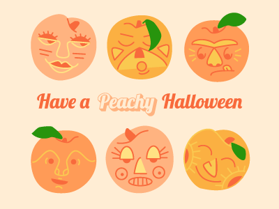 Peachy Halloween atlanta cartoon halloween illustration peaches
