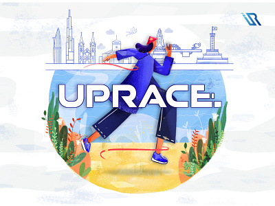 UPRACE 2020 2d illustration art art director artwork branding character design design digital painting illustration jogging key visual kv organic running sport uprace vietnam