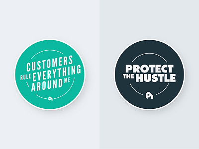Custom vinyl stickers badge circular cream graphic hustle stickers swag typography vinyl