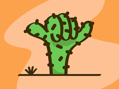 Shakactus Landscape bold cactus desert exploration heavy icon illustration shaka thick line