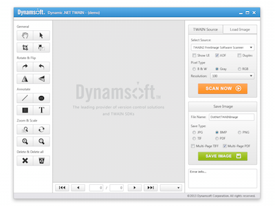 TWAIN Scanning Software Demo UI