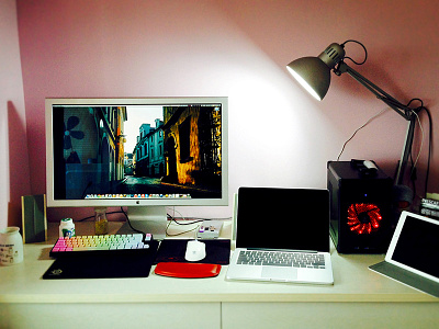 Workspace Feb 2015 desk desktop home setup workspace