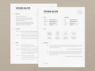 Personal Resume PSD Template cv personal print profile psd resume resume template template