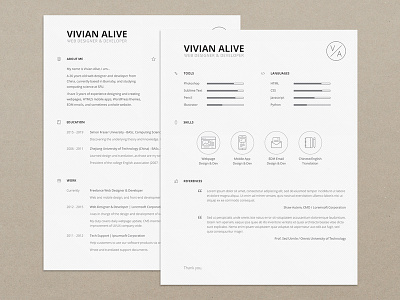 Personal Resume PSD Template