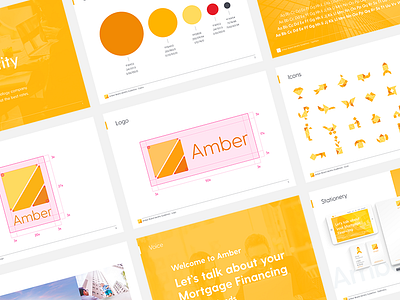 Amber Brand Identity Guidelines brand branding colour scheme guideline identity logo stationery tangram vi