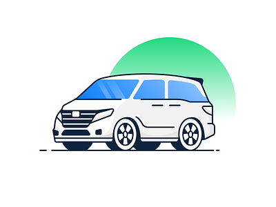 Honda Odyssey car clean design figma flat honda illustration minivan odyssey simple van