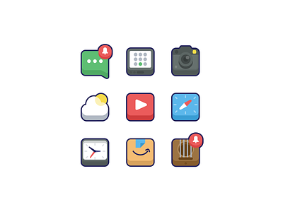 App Icons 2 app app icons apps camera clean icon icon set iconography icons messages simple