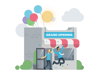Grand Opening clean design flat illustration simple store