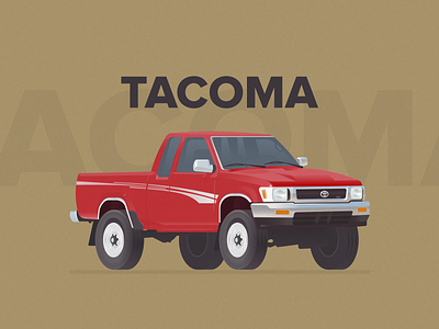Toyota Tacoma car figma illustration off road red tacoma toyota truck