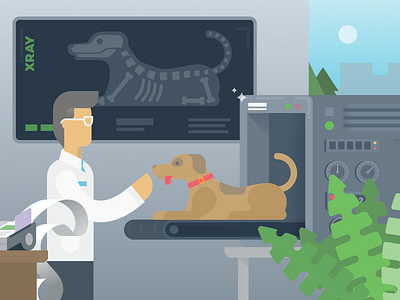 Veterinarian Illustration clean design dog dog illustration figma flat vet veterinarian xray