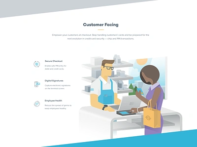 Customer at Store clean customer illustration payjunction simple terminal