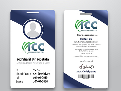 ICC Communication Ltd. Employee Official ID Card