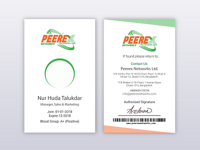 Peerex Networks Ltd. Employee Official ID Card