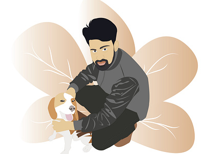 A human with dog illustration