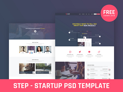 Free Startup PSD Template