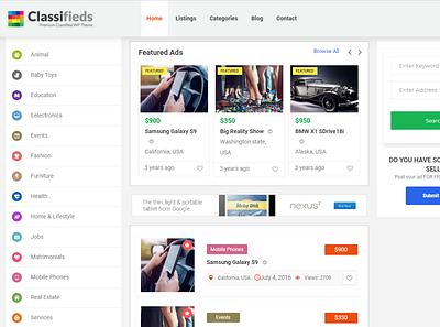 Best Classified WordPress Theme in usa blog business classified custom footer images online