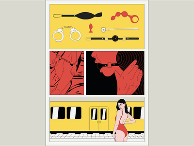 ⚡️⚡️ night out by myself ⚡️⚡️ bdsm berlin clubbing female feminine illustration lingerie poster sextoys sexy underground
