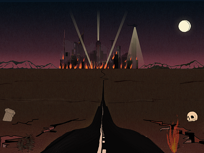 look me in the eyes - landscape city darcys fire illustration landscape musicvideo thedarcys