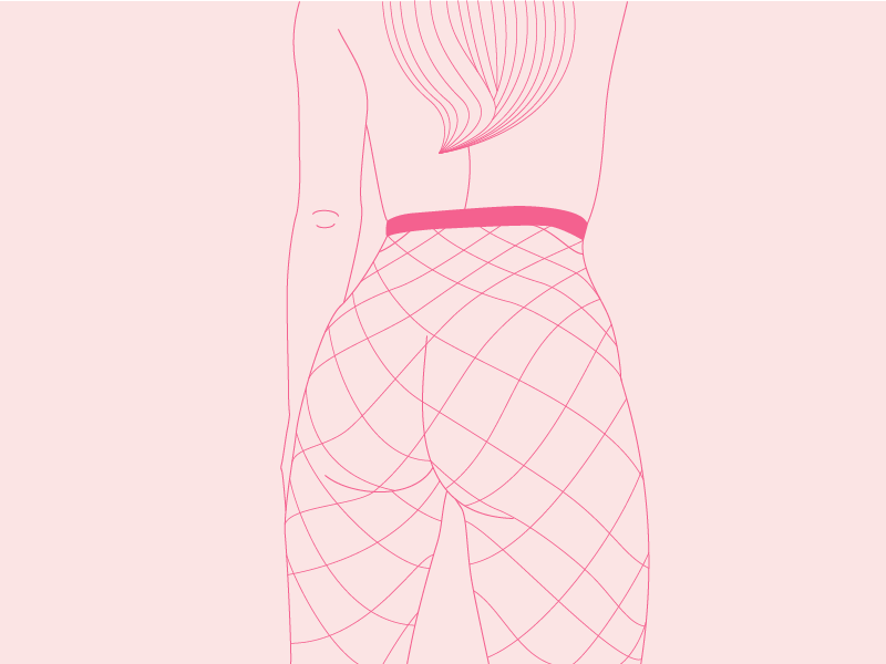 f a d e female fishnets girl illustration linework nude sexy woman