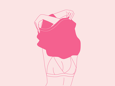 Tangled body feminine girl illustration linework pink woman