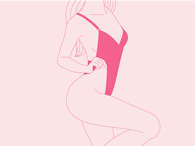 come closer body female feminine girl illustration linework nude pink sexy simple vector woman