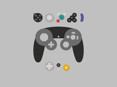 GameCube Controller Illustration flat gamecube illustration nintendo