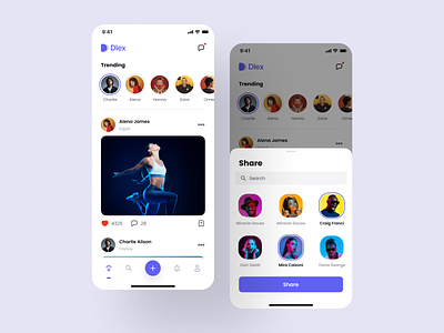 Mobile app feed screen android app design design system figma interface ios mobile app mobile app design mobile ui ui ui design ui kit ux