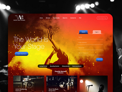 Music Studio User Interface Design music studio user experience user interface website