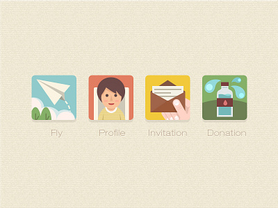 Foldingicon Fordribbble app donation flat fly icon invitation profile simple