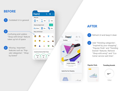 Zappos Redesign ecommerce mobile apps mobile ui redesign ui