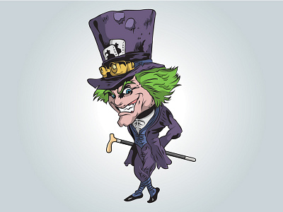 Mischievous Gentleman cartoon character digital drawing green illustration illustrator mischievous gentleman playful purple yellow