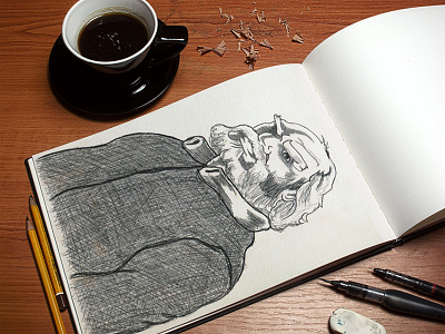 Meet Grumpy (Drawing) art character drawing grumpy ink old man sketch