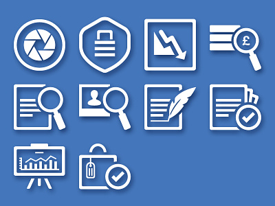 Simple Detective Icons blue clean detective flat icons illustration simple